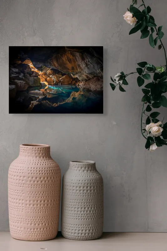 Tablou Canvas pe temă Caverna, Lumină magică și Natură, 54 x 39 cm – poza 8