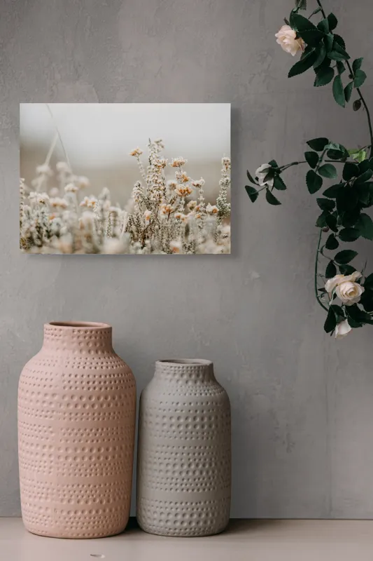 Tablou Canvas, "Flori delicate în roua dimineții", Flori, Fragilitate, Blândețe, Tăcere, Pale, Naturalețe, Răcoare, Delicatețe, 54 x 39 cm – poza 8