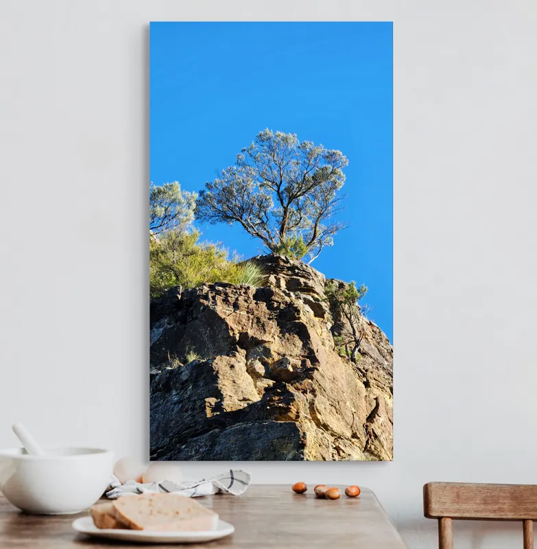 Tablou Canvas Arbore Solitar pe Stâncă Multicolor, 50 x 90 cm – poza 3