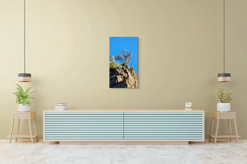 Tablou Canvas Arbore Solitar pe Stâncă Multicolor, 50 x 90 cm – poza 6