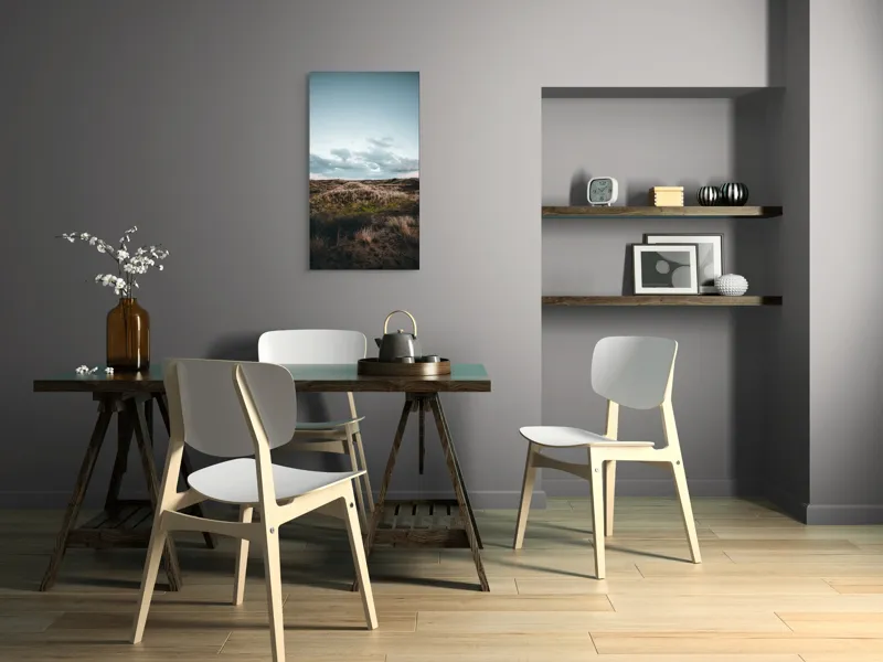 Tablou Canvas, "Serenitate peste dunele aurii", Nisip, Dune, Cer, Nori, Peisaj, Tranquilitate, Natură, 50 x 90 cm – poza 4