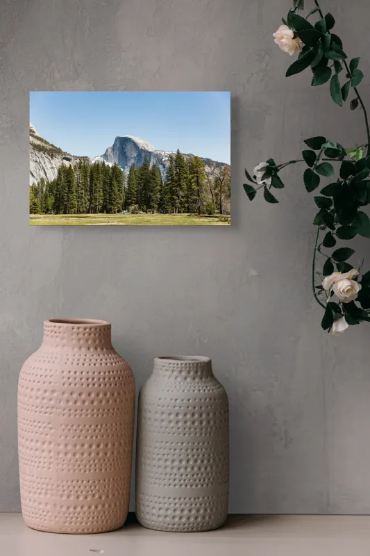 Tablou Canvas, "Semetia grandioasă a naturii albastre", Munți, Cer, Pini, Stâncă, Natură, Peisaj, Parc, Tranquilitate, 39 x 26 cm – poza 4