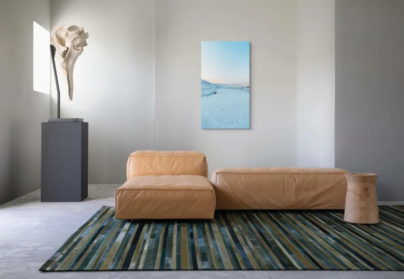 Tablou Canvas, "Visul înghețat al orizontului polar", Zăpadă, Gheață, Orizont, Liniște, Lumina, Cer, Alb, Reculegere, Îngheț, 50 x 90 cm – poza 5