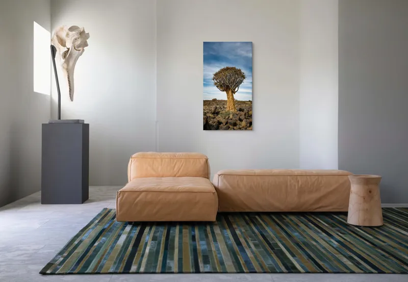 Tablou Canvas, "Arborele singuratic din deșertul arid", Copac, Deșert, Cer, Pietre, Vegetație, 50 x 90 cm – poza 5