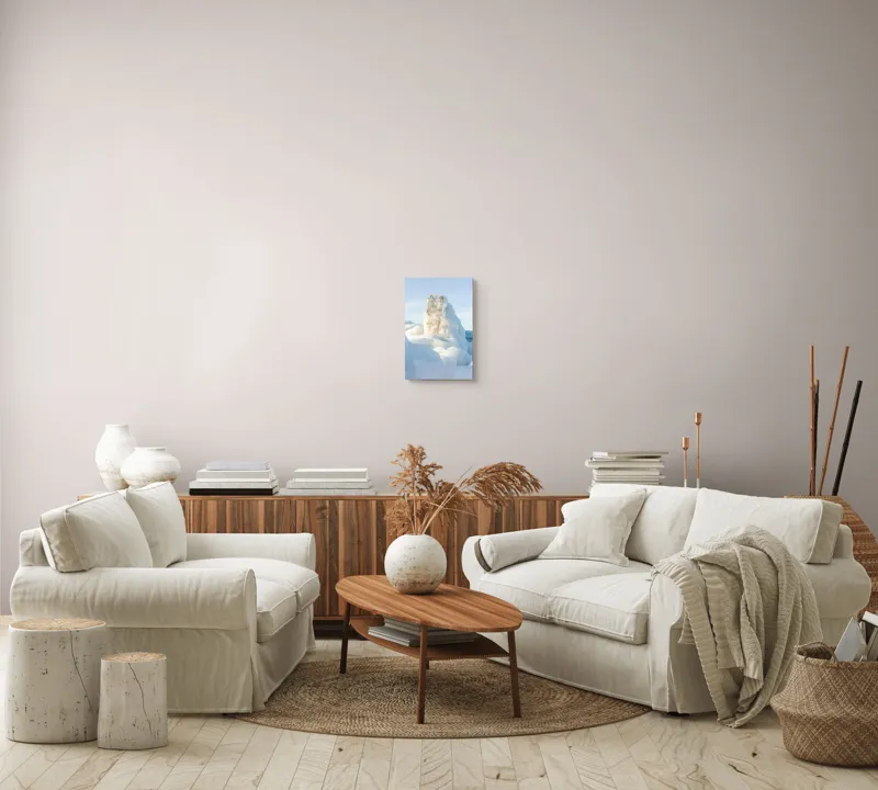 Tablou Canvas, "Gheața naturii îmbrățișând copacii aurii", Gheață, Înghețare, Apă, Natură, Frumusețe, Albastru, Iarnă, Mări, Îngheț, Sculptură, Claritate, Lumină, Vegetație, Aurie, Contrast, 26 x 39 cm – poza 7