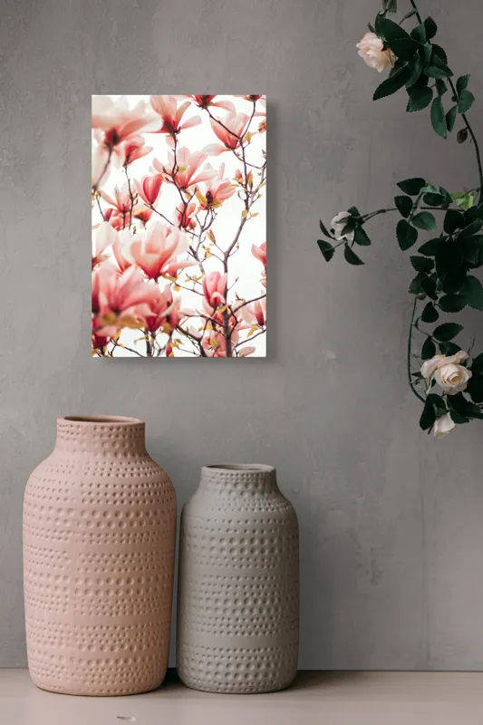 Tablou Canvas, "Floare de magnolie în primăvară", Flori, Magnolii, Roz, Ramuri, Primăvară, Delicat, Natură, Frumusețe, Cer, Petale, 26 x 39 cm – poza 6