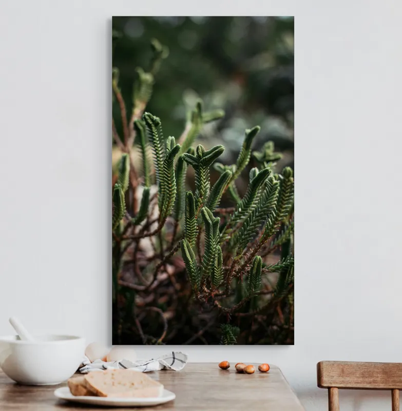Tablou Canvas, "Frumusețea verde a naturii sălbatice", Verde, Textură, Frunze, Natural, Abundență, Detalii, Plante, Vitalitate, 50 x 90 cm – poza 3