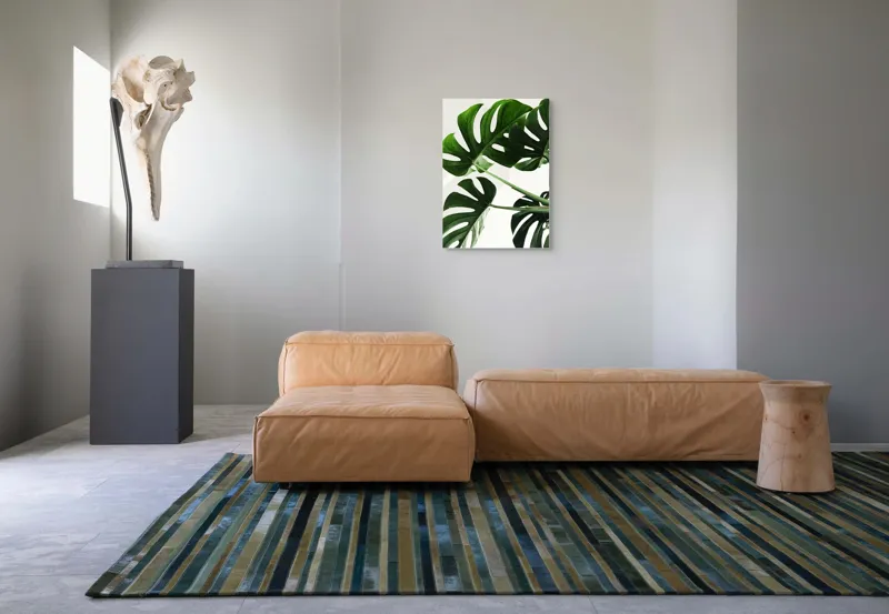 Tablou Canvas, "Frunzele verzi ale monstei uriașe", Verde, Frunze, Monstera, Lumină, Forme, Naturale, Textură, Frumusețe, 50 x 70 cm – poza 7