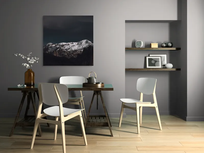 Tablou Canvas, "Vârfuri montane sub cer înnorat", Impozant, Majestic, Întunecat, Montan, Alpin, Rece, Dramatic, Înalt, 100 x 100 cm – poza 6