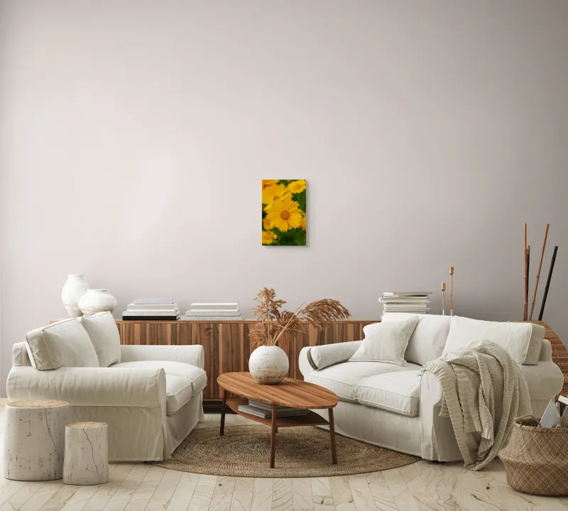 Tablou Canvas, "Strălucirea soarelui în grădină", Floare, Galbenă, Petale, Natură, Frumusețe, Prospețime, Primăvară, Viu, Delicat, Simetrie, 26 x 39 cm – poza 7
