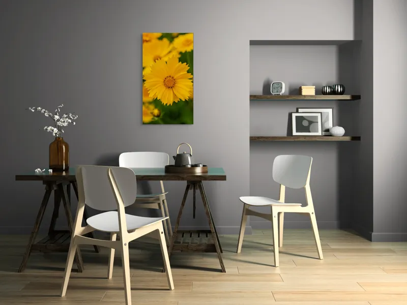 Tablou Canvas, "Strălucirea soarelui în grădină", Floare, Galbenă, Petale, Natură, Frumusețe, Prospețime, Primăvară, Viu, Delicat, Simetrie, 50 x 90 cm – poza 4