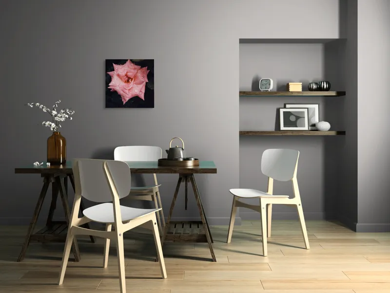 Tablou Canvas, "Trandafir fermecător după ploaie de vară", Roz, Delicată, Înflorită, Strălucitoare, Înviorată, Detaliată, Natură, Prospețime, Frumusețe, Subtilitate, 50 x 50 cm – poza 8