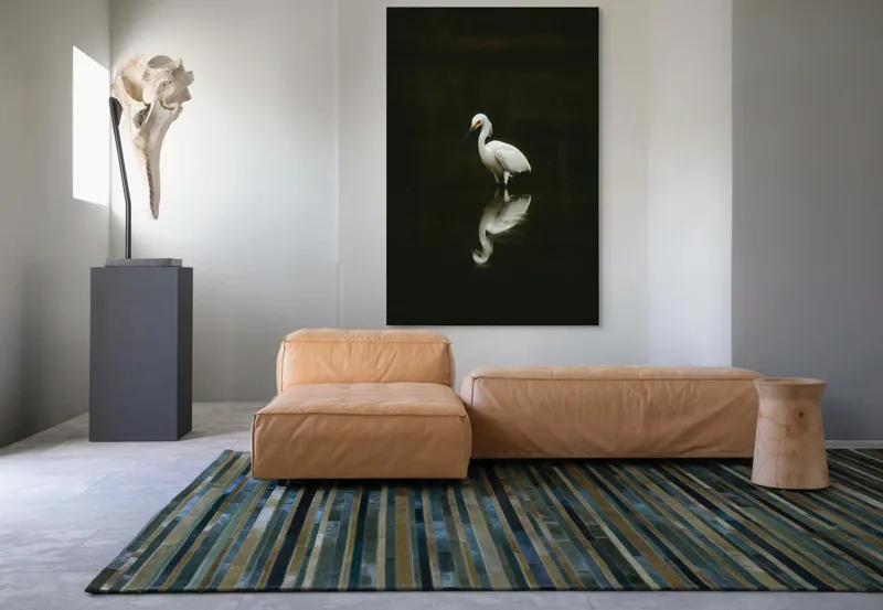 Tablou Canvas, "Egreta în liniștea nopții", Elegant, Reflecție, Serinătate, Natură, Simplitate, Liniște, Gratie, Păsare, Apă, Răgaz, 100 x 150 cm – poza 7