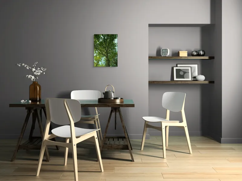 Tablou Canvas, "Privind spre cer printre frunze", Verde, Lumină, Frunziș, Natură, Copac, Cer, Frumusețe, Înalțime, Răgaz, Pace, 39 x 54 cm – poza 7