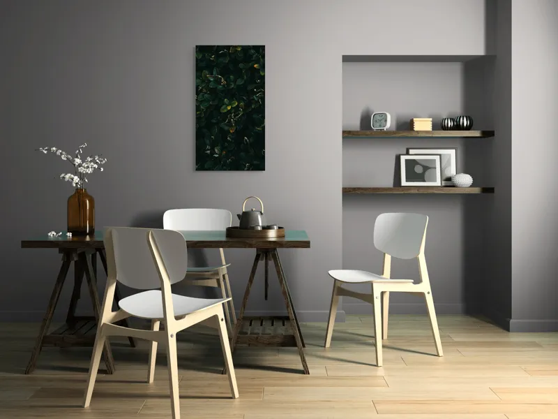 Tablou Canvas, "Frunziș dens în lumina amurgului", Frunziș, Verde, Întuneric, Natură, Textură, Răcoare, Umbră, Mister, Organic, Eleganță, 50 x 90 cm – poza 4