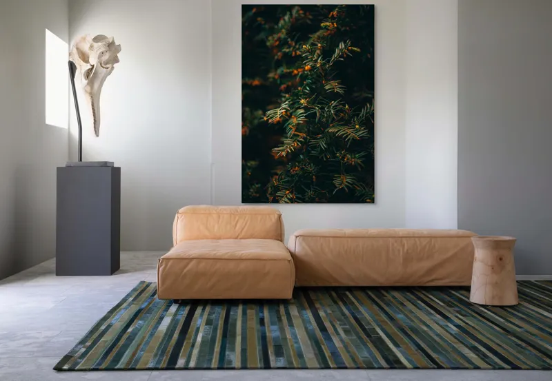 Tablou Canvas, "Frumusețea ascunsă a naturii verzi", Frunziș, Verde, Textură, Întunecat, Ramificații, Nuanțe, Natură, Organic, Subțire, Încântător, 100 x 150 cm – poza 7