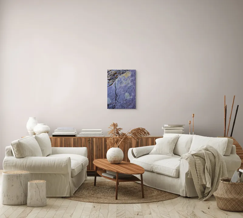 Tablou Canvas, "Reflexii de lumină pe stâncă gri", Pietre, Crăpături, Textură, Roci, Nuanțe, Natură, Superficie, Stratificare, 39 x 54 cm – poza 5