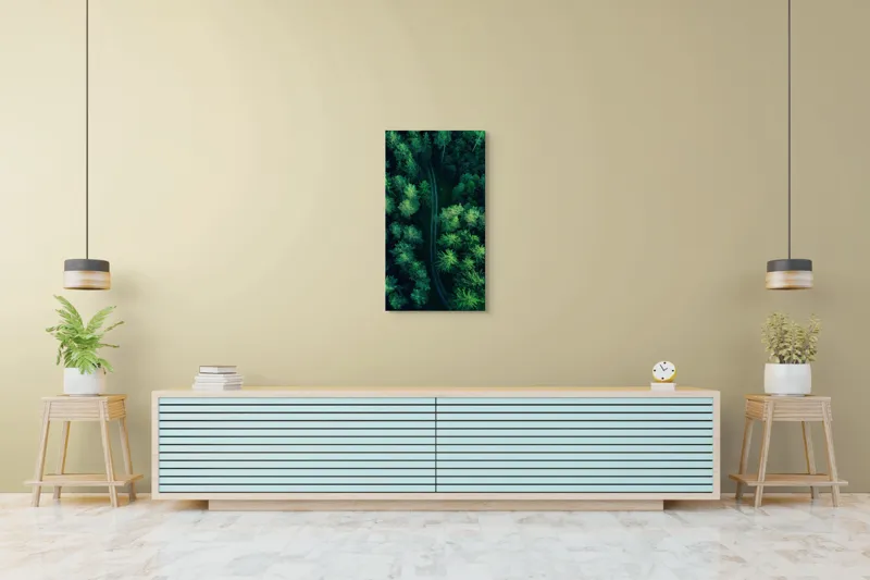 Tablou Canvas, "Cărare șerpuită prin codrul verde", Pădure, Potecă, Verdeață, Aer, Mister, Natură, Secrete, Frumusețe, 50 x 90 cm – poza 6
