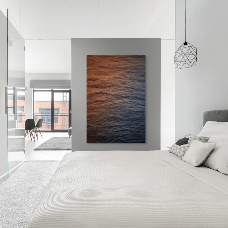 Tablou Canvas, "Apus oglindit pe valuri liniștite", Apus, Calm, Oglindire, Valuri, Cercul, Reflecție, Armonie, Liniște, Apă, Serenitate, 100 x 150 cm – poza 5