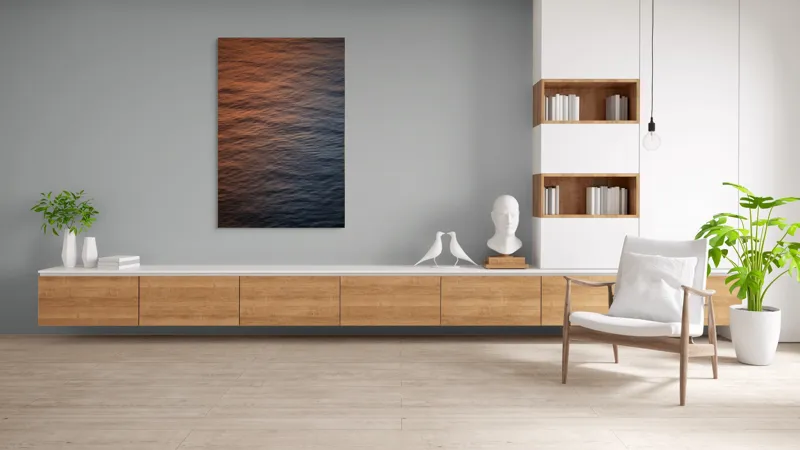 Tablou Canvas, "Apus oglindit pe valuri liniștite", Apus, Calm, Oglindire, Valuri, Cercul, Reflecție, Armonie, Liniște, Apă, Serenitate, 100 x 150 cm – poza 8