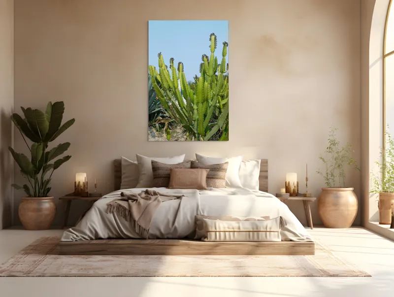 Tablou Canvas, "Cactuși în bătaia soarelui de vară", 100 x 150 cm – poza 3
