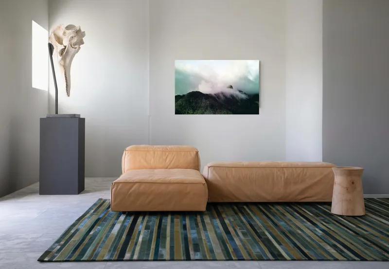 Tablou Canvas, "Norii dansează peste munți verzi", Nor, Vârf, Pădure, Ceață, Verde, Cer, Natură, Lumină, 90 x 50 cm – poza 8