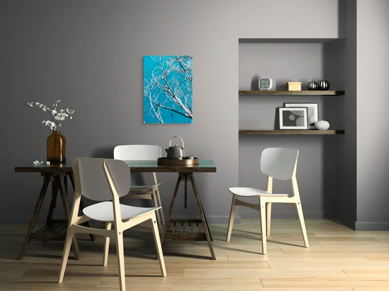 Tablou Canvas, "Crengile albastre ale cerului senin", Ramuri, Cer, Albastru, Uscat, Abstract, Natură, Contrast, Simplu, 50 x 70 cm – poza 5