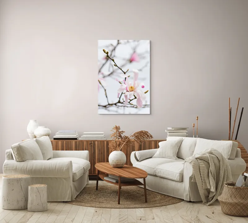 Tablou Canvas, "Magnolie delicată înflorită primăvara", Floare, Frumusețe, Delicatețe, Primăvară, Natură, Petale, Culoare, Eleganță, 70 x 100 cm – poza 4