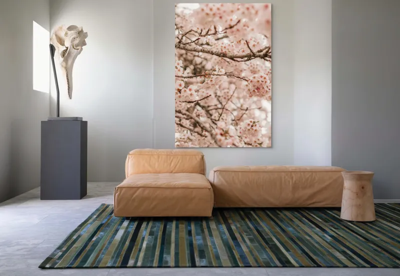 Tablou Canvas, "Floarea cireșului sub cerul primăverii", Flori, Cireș, Roz, Primăvară, Crengi, Natură, Delicat, Înfloresc, 100 x 150 cm – poza 7