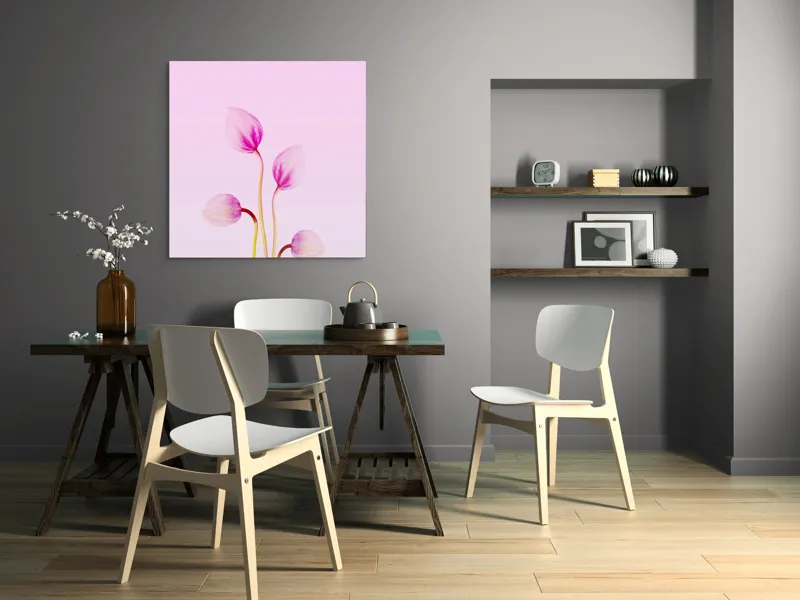 Tablou Canvas, "Corole roz spre lumina dimineții", Floare, Grație, Delicatețe, Pastel, Subtilitate, Artă, Natură, Simplitate, 100 x 100 cm – poza 6