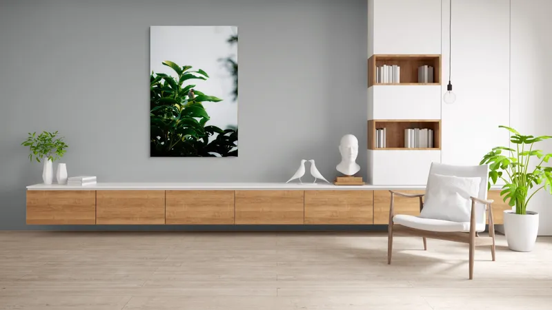 Tablou Canvas, "Pasărea singuratică pe ramura verde", Frunziș, Pasăre, Cer, Natural, Verde, Lucios, Solitar, Răsărit, Libertate, Armonie, 100 x 150 cm – poza 8