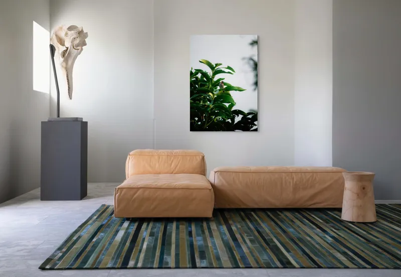Tablou Canvas, "Pasărea singuratică pe ramura verde", Frunziș, Pasăre, Cer, Natural, Verde, Lucios, Solitar, Răsărit, Libertate, Armonie, 70 x 100 cm – poza 7