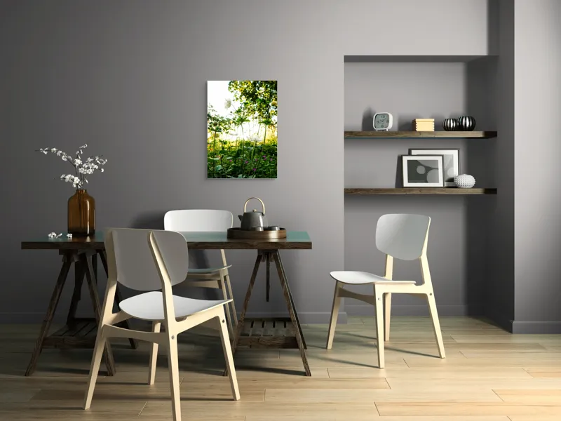 Tablou Canvas, "Flori albe în lumină de vară", Flori, Soare, Natură, Verdeață, Luminozitate, Delicatețe, Încântare, Frumusețe, 50 x 70 cm – poza 5
