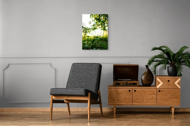 Tablou Canvas, "Flori albe în lumină de vară", Flori, Soare, Natură, Verdeață, Luminozitate, Delicatețe, Încântare, Frumusețe, 50 x 70 cm – poza 8