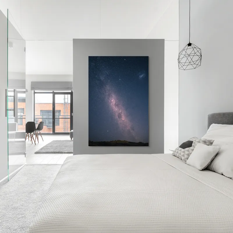 Tablou Canvas, "Calea Lactee pe cerul nopții", Stele, Galaxie, Cer, Noapte, Univers, Strălucire, Mister, Infinit, Lumină, Constelații, 100 x 150 cm – poza 5