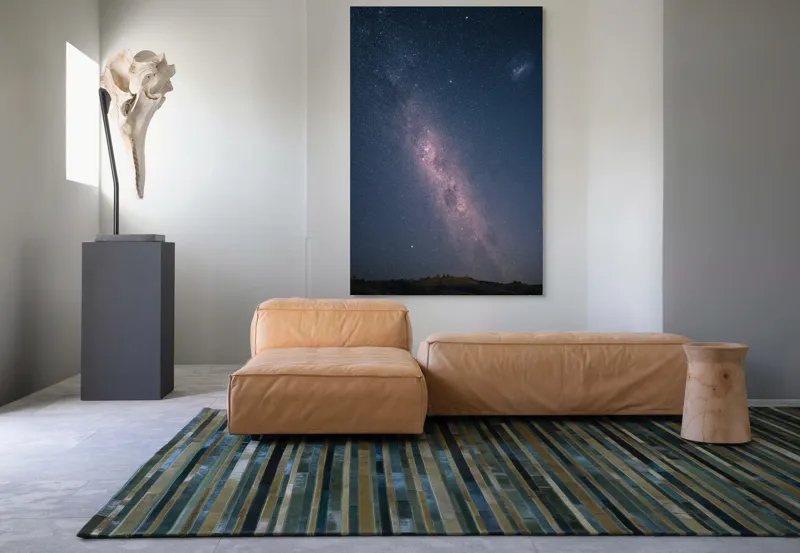 Tablou Canvas, "Calea Lactee pe cerul nopții", Stele, Galaxie, Cer, Noapte, Univers, Strălucire, Mister, Infinit, Lumină, Constelații, 100 x 150 cm – poza 7