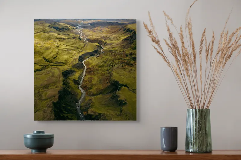Tablou Canvas Peisaj Râu Natură Verde Pitoresc, 50 x 50 cm – poza 4