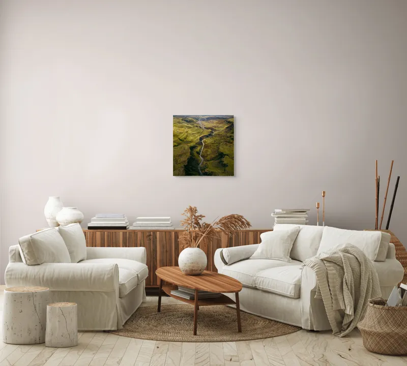Tablou Canvas Peisaj Râu Natură Verde Pitoresc, 50 x 50 cm – poza 7