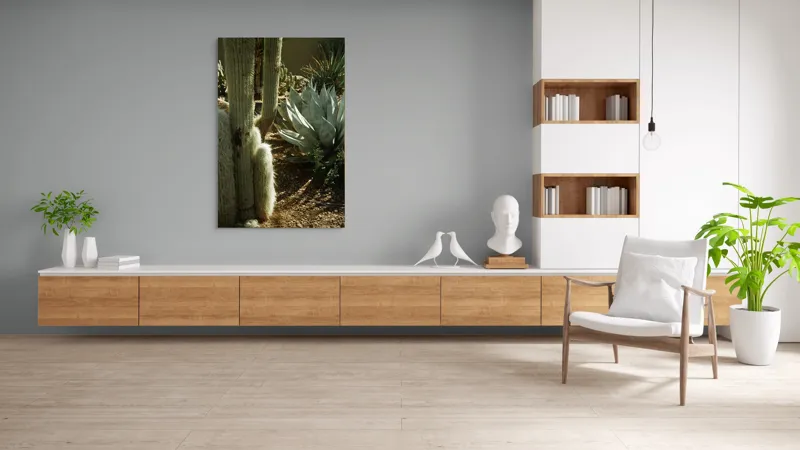 Tablou Canvas, "Cactuși și agave în deșertul arid", Cactus, Agave, Soare, Umbre, Texturi, Desert, Verde, Natural, Peisaj, Arid, 100 x 150 cm – poza 8