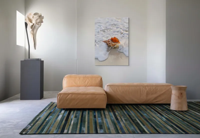 Tablou Canvas, "Scoica dansând pe valurile mării", Scoică, Apă, Valuri, Spumă, Plajă, Natură, Ocean, Textură, Culoare, Reflexie, 70 x 100 cm – poza 7