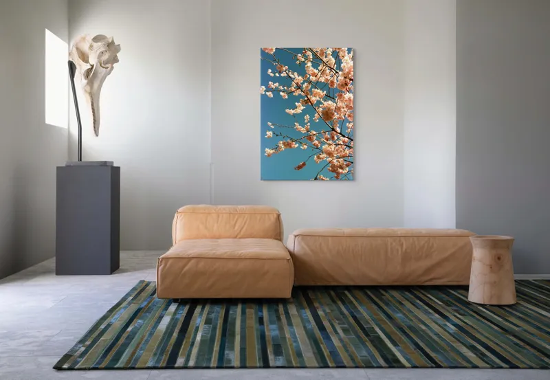 Tablou Canvas, "Flori de cireș sub cer senin", Flori, Cireș, Cer, Primăvară, Natură, Roz, Delicat, Ramuri, Senin, Frumusețe, 70 x 100 cm – poza 7