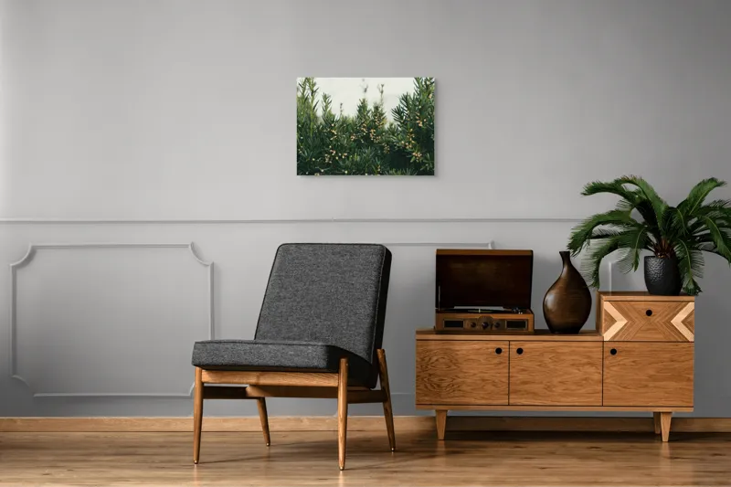 Tablou Canvas, "Mugurii misteriosi ai naturii veșnic verzi", Verde, Crenguțe, Muguri, Natural, Vegetație, Densitate, Aproape, 70 x 50 cm – poza 4