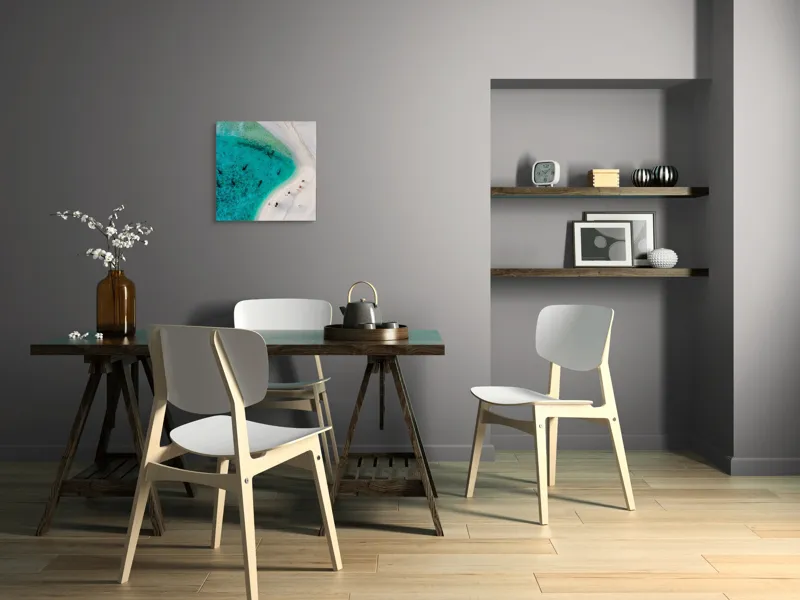 Tablou Canvas, "Rechini în apele cristaline ale plajei", Ocean, Nisip, Umbre, Relaxare, Apă, Liniște, Peisaj, Contrast, Vacanță, Frumusețe, 50 x 50 cm – poza 8