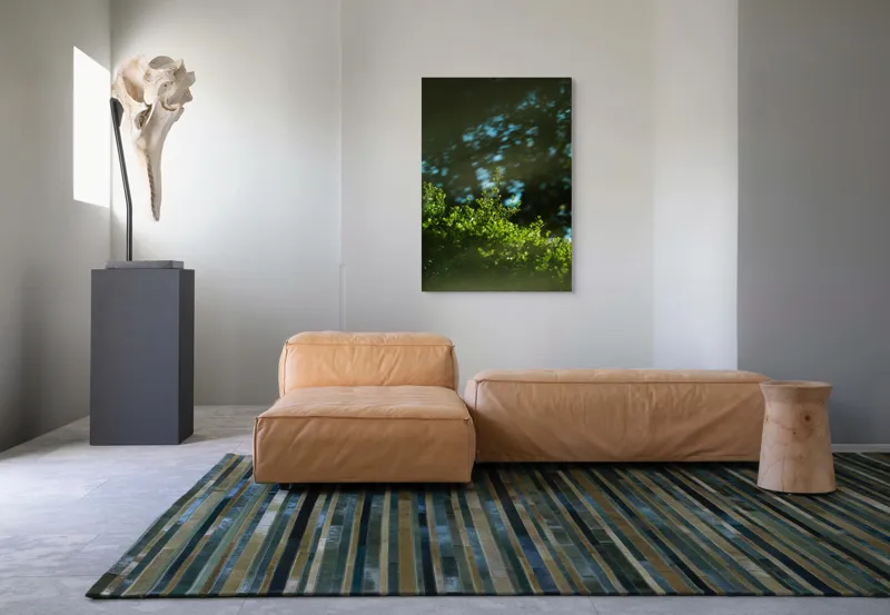 Tablou Canvas, "Lumina soarelui prin frunziș verde", Verde, Frunziș, Umbre, Răcoare, Natură, Lumină, Calm, Seninătate, 70 x 100 cm – poza 7
