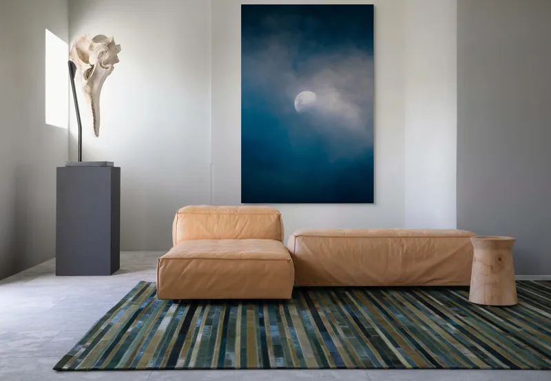 Tablou Canvas, "Luna ascunsă printre nori misterioși", Lună, Nori, Cer, Mister, Lumină, Noapte, Seninătate, 100 x 150 cm – poza 7