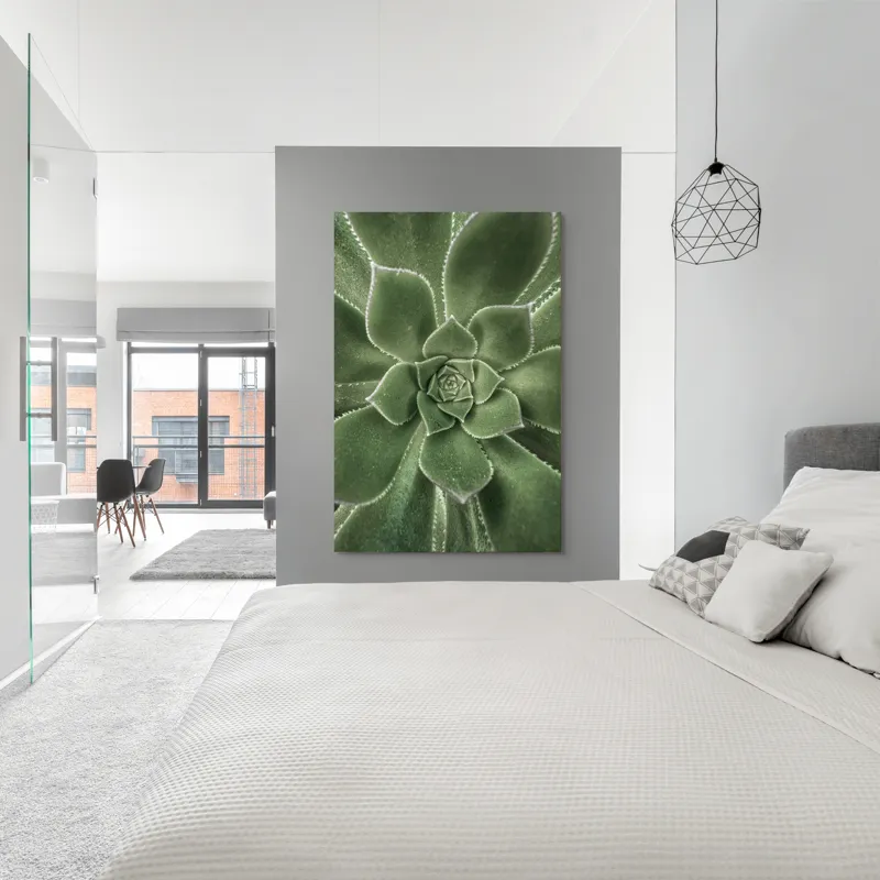 Tablou Canvas, "Simetria perfectă a naturii verzi", Verde, Simetrie, Natură, Frumusețe, Geometrie, Textură, Delicatețe, Prospețime, 100 x 150 cm – poza 5