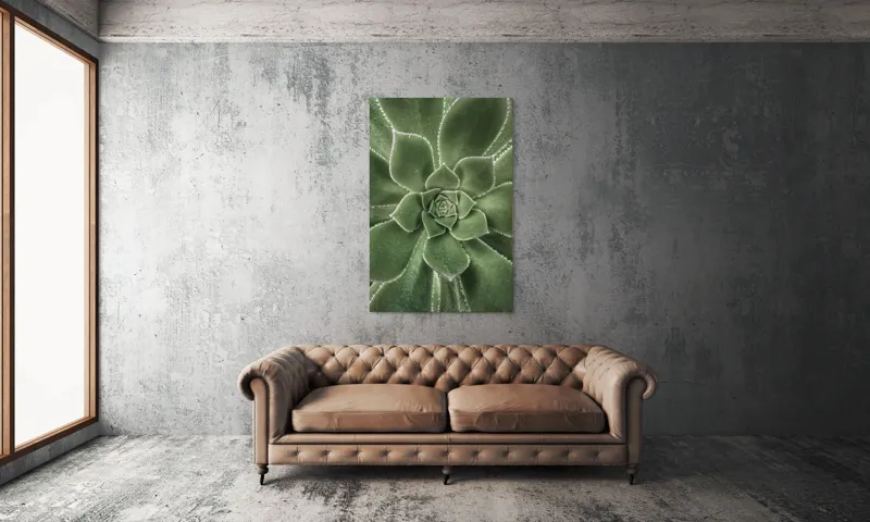 Tablou Canvas, "Simetria perfectă a naturii verzi", Verde, Simetrie, Natură, Frumusețe, Geometrie, Textură, Delicatețe, Prospețime, 100 x 150 cm – poza 6