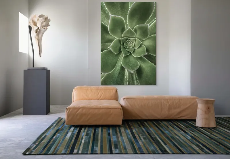 Tablou Canvas, "Simetria perfectă a naturii verzi", Verde, Simetrie, Natură, Frumusețe, Geometrie, Textură, Delicatețe, Prospețime, 100 x 150 cm – poza 7