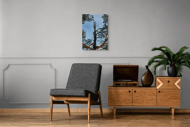 Tablou Canvas, "Arborele solitar al cerului albastru", Pin, Cer, Ramuri, Natura, Inaltime, Lumina, Frumusete, Peisaj., 50 x 70 cm – poza 8