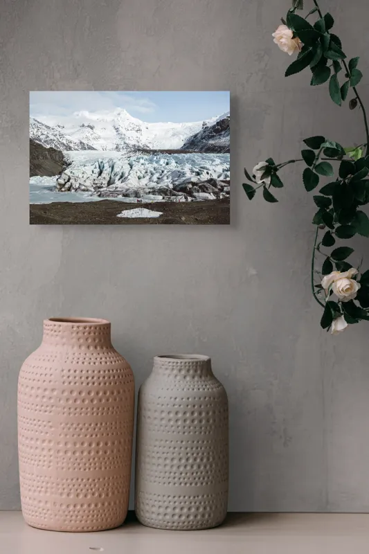Tablou Canvas, "Peisaj înghețat sub cer albastru", Glaciar, Munți, Gheață, Peisaj, Natură, Cer, Aventură, Înghețat, Magnific, Liniște, 39 x 26 cm – poza 4